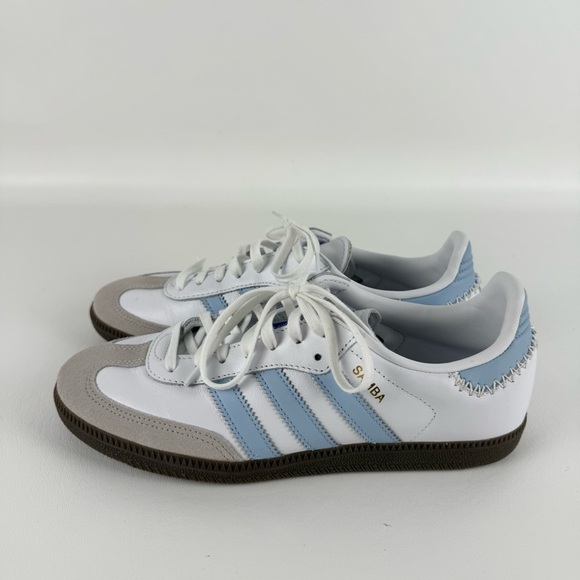 adidas Shoes - Adidas Samba White and Light Blue Shoes